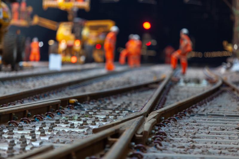 Railway station tracks 