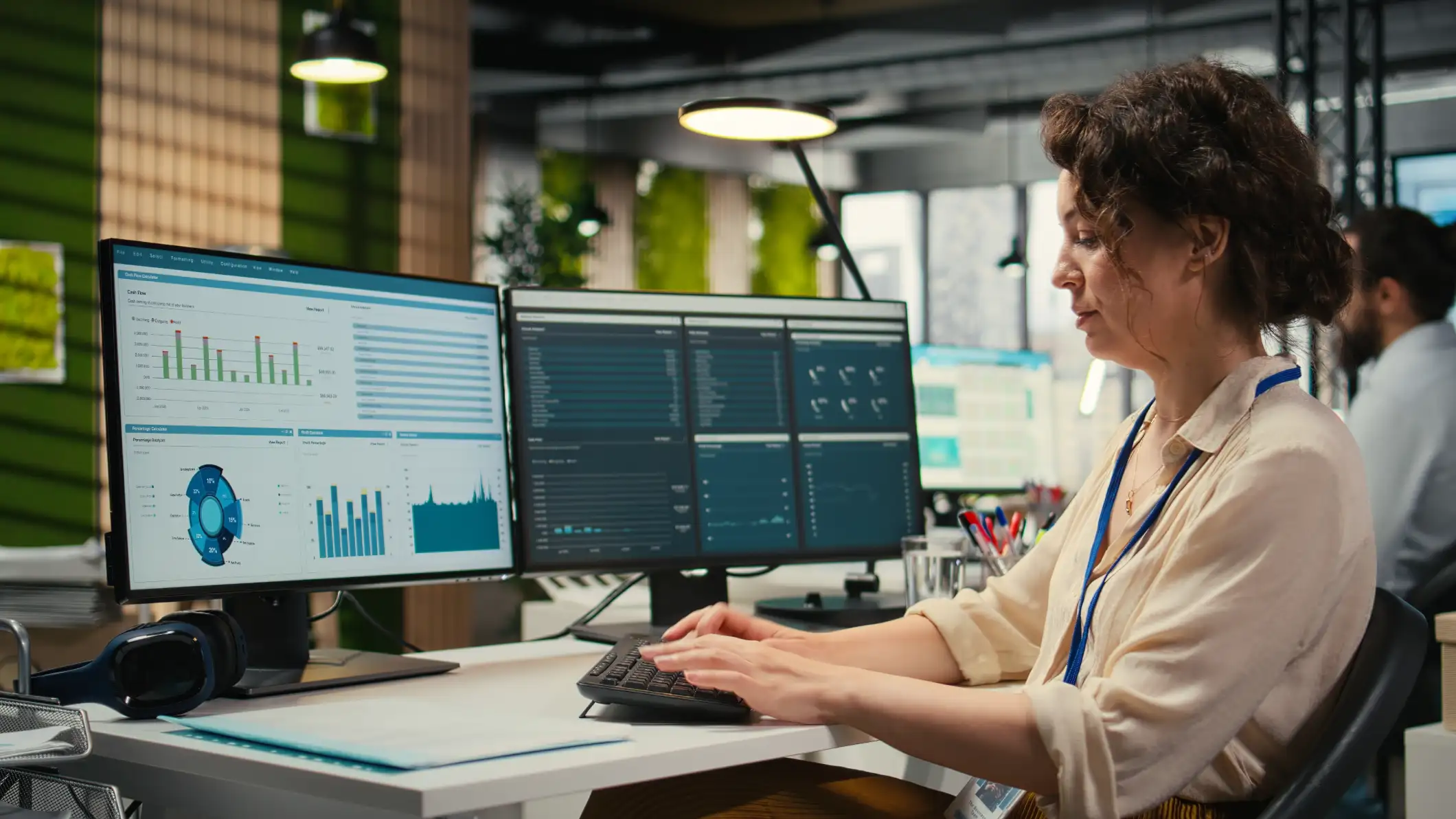 Administrator engages with financial data insights
