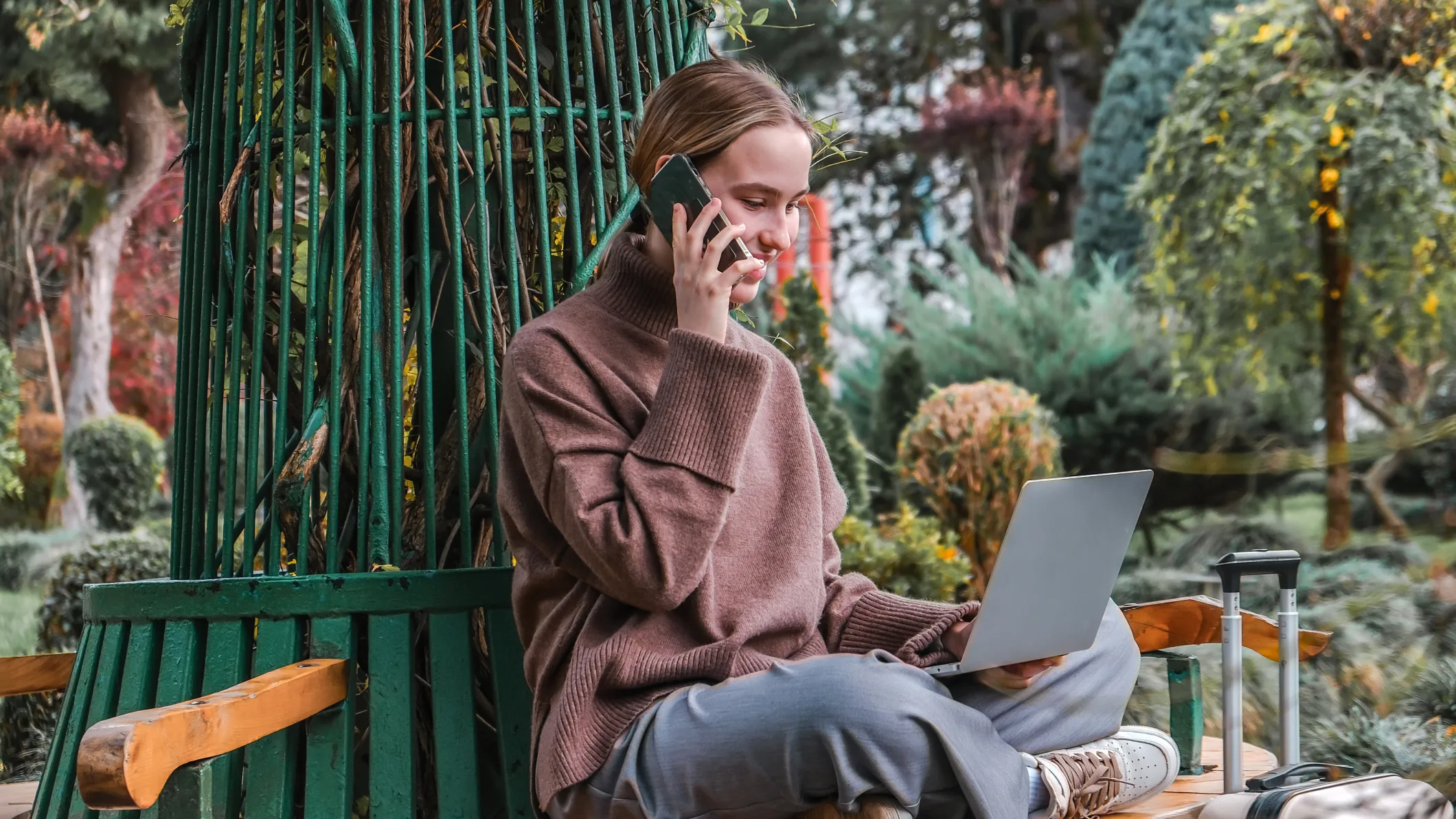 A person working remotely