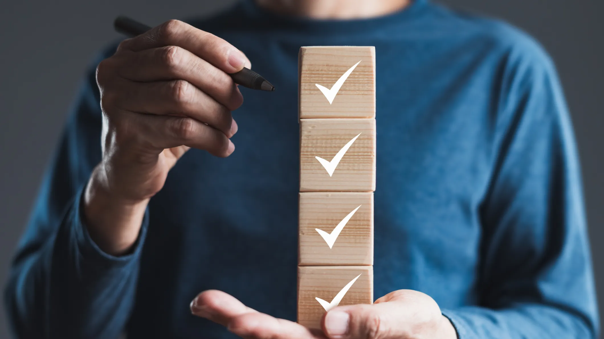 Checked blocks to represent top business priorities 2026 and goals