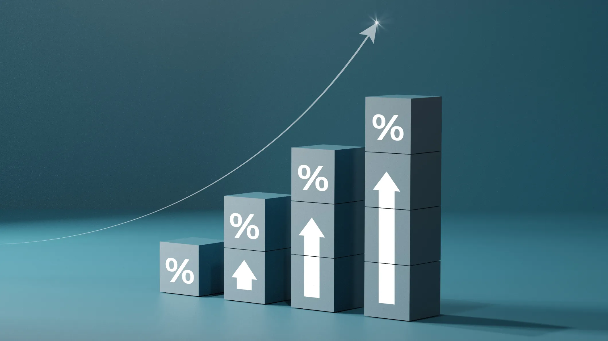 A gradually increasing bar chart demonstrating the business growth associated with incremental improvements