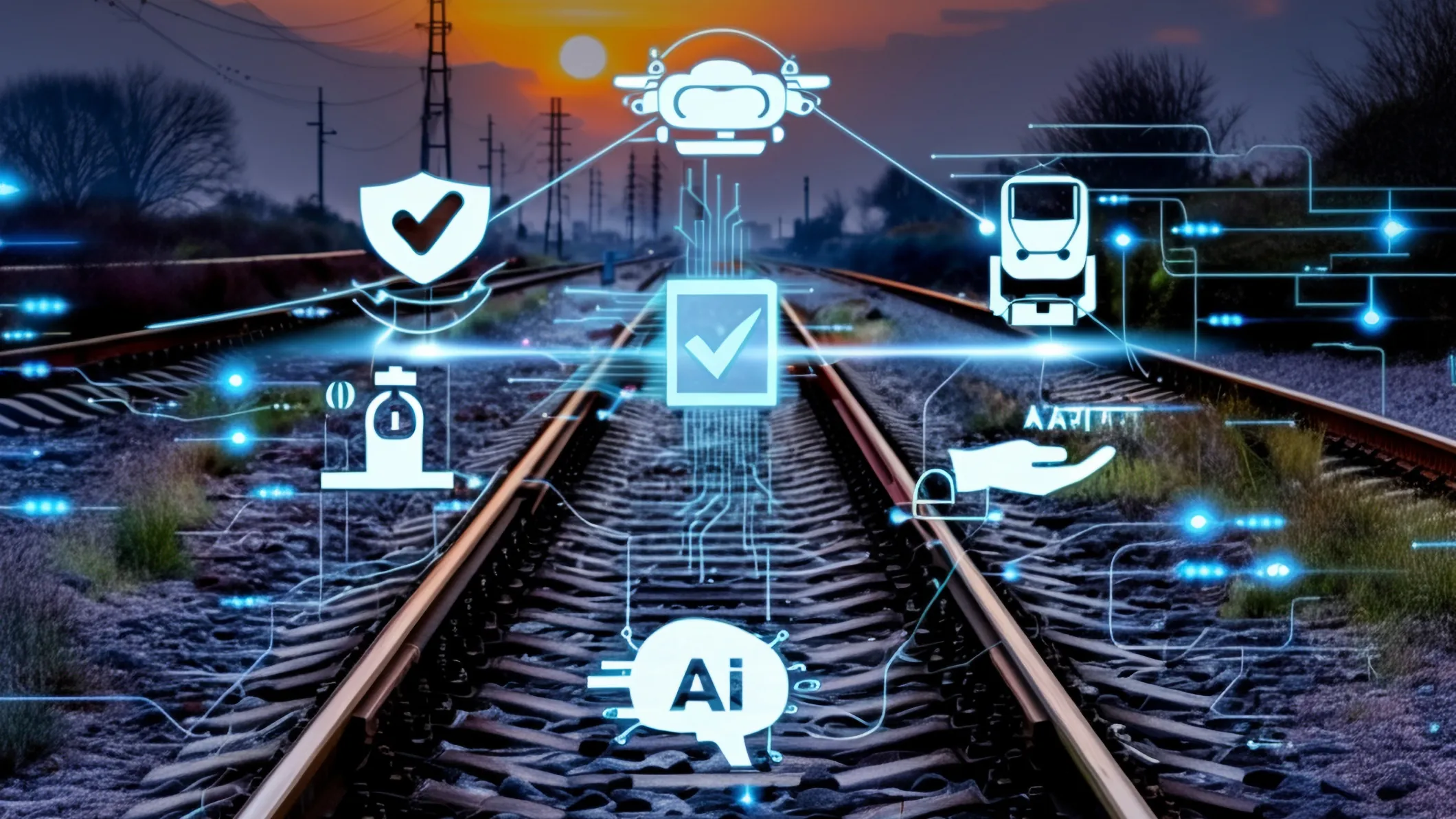 A visual representation of AI being used across transport networks