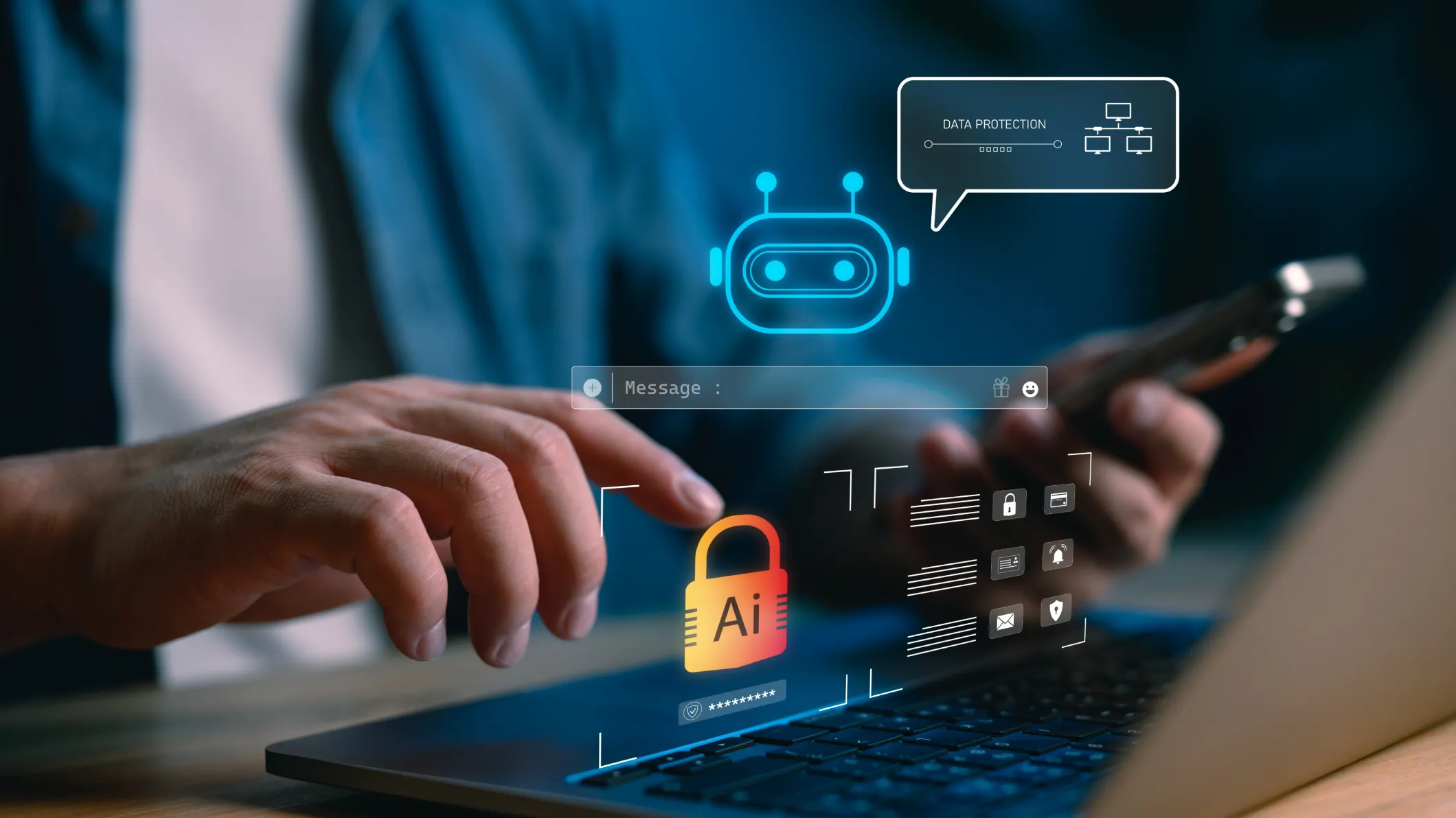 AI chatbot and secure data interface