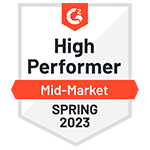 High performer mid market G2 badge