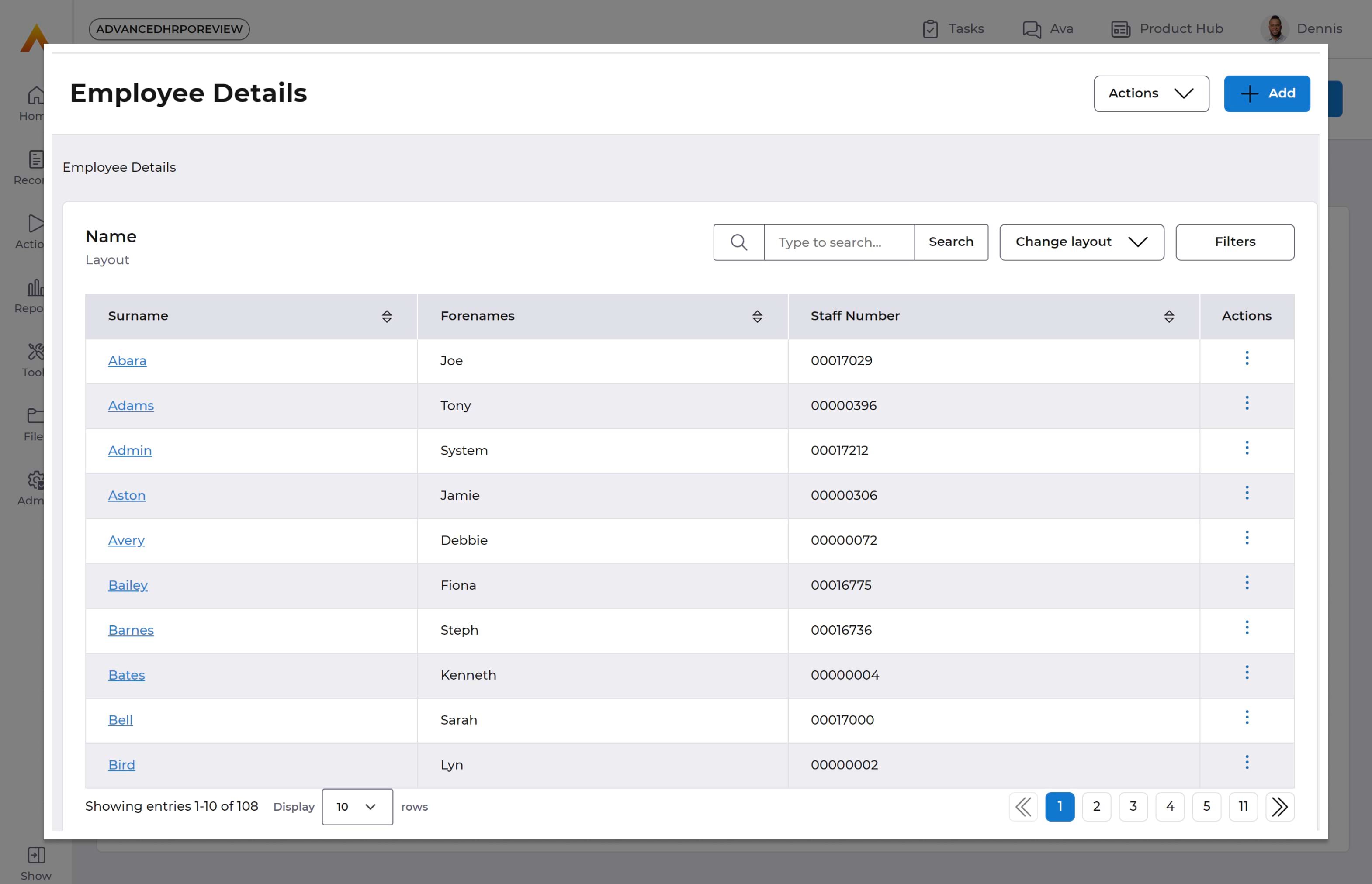 User profile feature on advancedhr