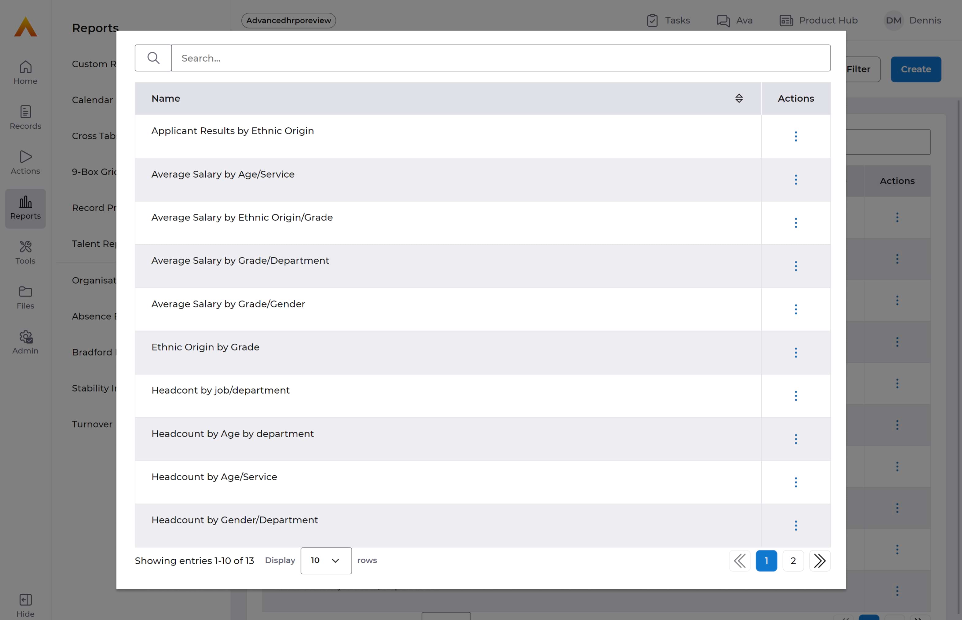 diversity and equity reporting feature on advancedhr