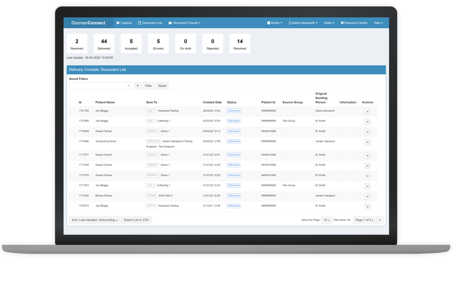 transfer of care software in use