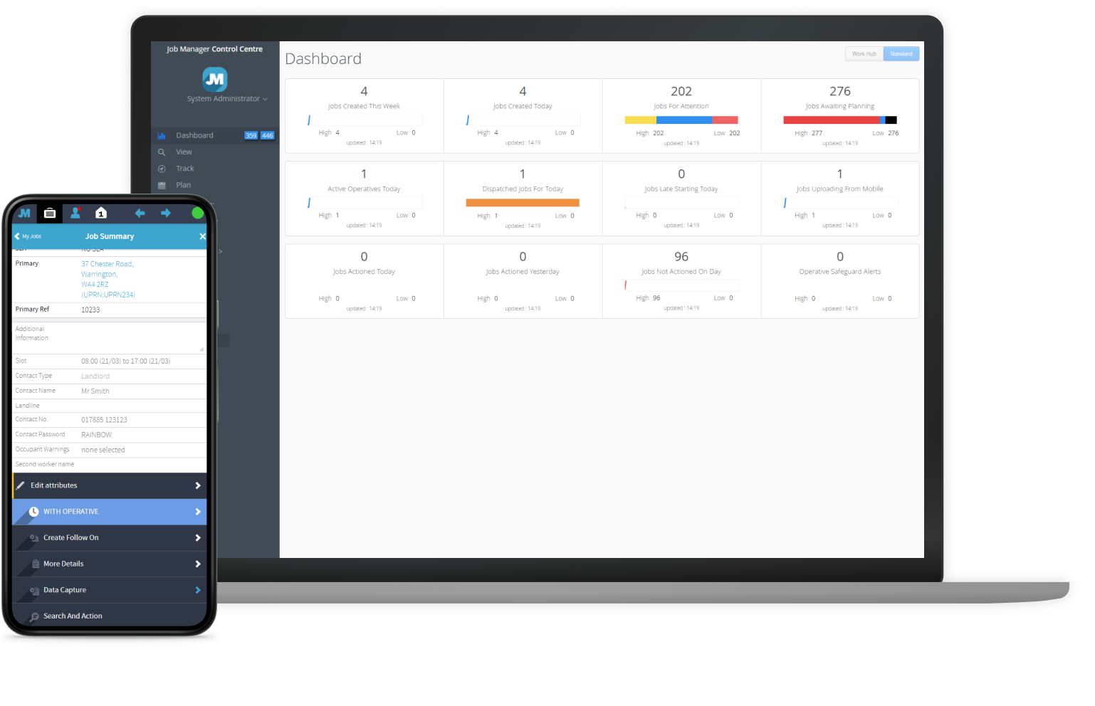 mobile workforce management software in use