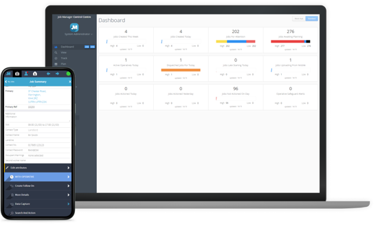 mobile workforce management software in use
